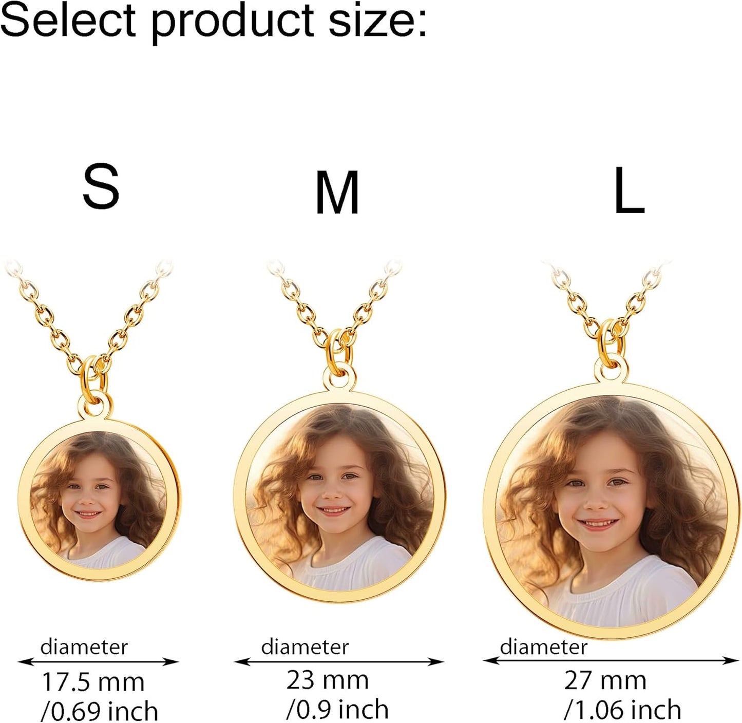 CharmSStory Personalized Photo Necklaces Custom Engraved Name Necklace Memory Keepsake Picture Necklace Pendant Customized Gifts for Women Men