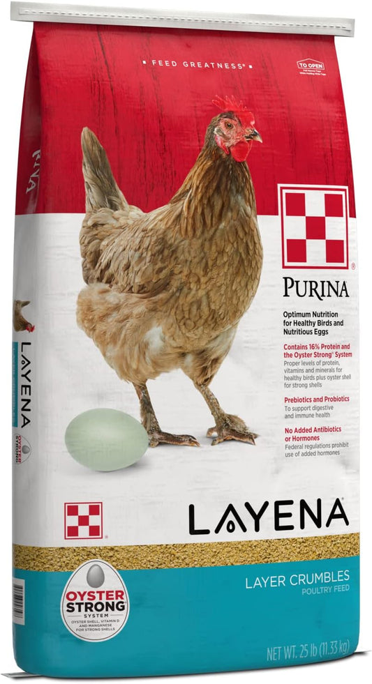 Purina Layena | Nutritionally Complete Layer Hen Feed Crumbles - Chicken Feed | 25 Pound (25 lb) Bag