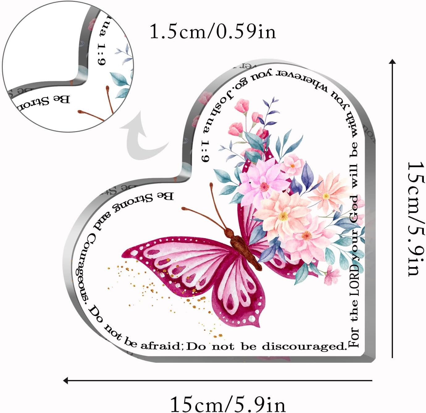 Christian Gifts for Women, Inspirational Christian Gifts, Paperweight Keepsake,Prayer Room Decor Acrylic Hearts Decoration for Friend Home Office