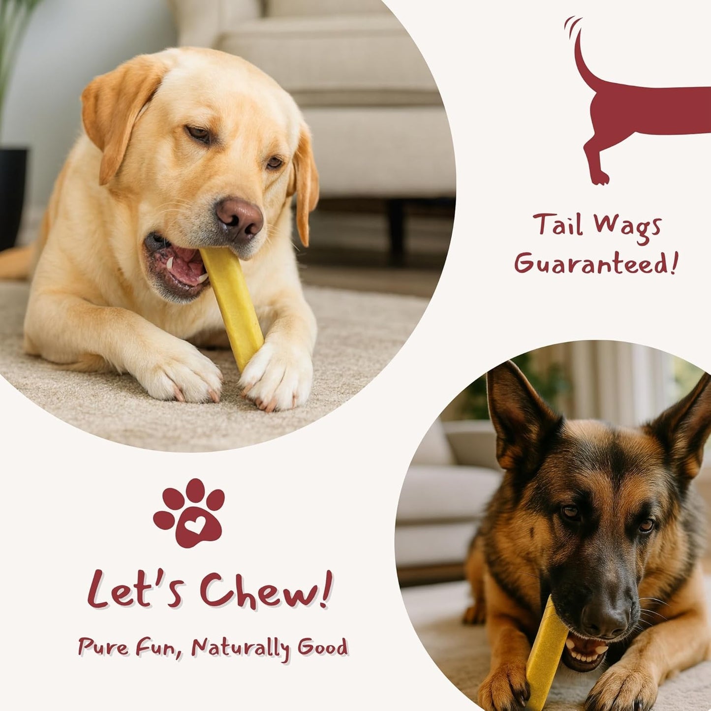 Majestic Pet Himalayan All-Natural Yak Cheese Dog Chews Made with 100% Cows Milk- Long Lasting Dental Chew for Dogs - Healthy Pet Treats (Calm & Joint Wellness, Large, 1 Pack