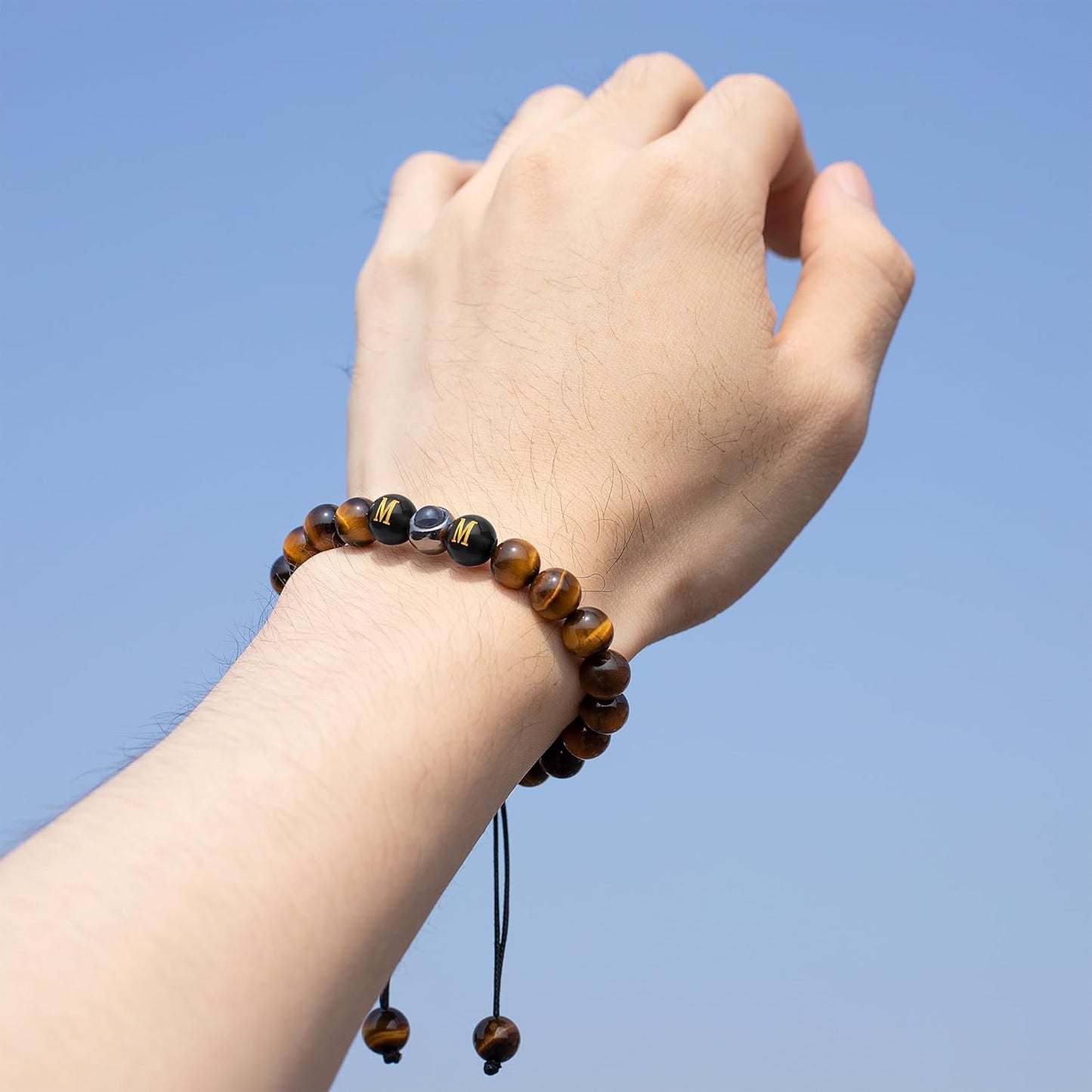 EMIRISTIC Custom Photo Bracelet - Personalized Picture Natural Stone Cuban Chain Bracelet - Any Special Day Gifts