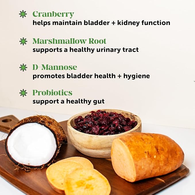 Bladder Health Cranberry Supplement for Dogs – Kidney Support for Dogs, Cranberry & D-Mannose for Dog Urinary Tract Health, Dog Urine & Bladder Support (Chicken)