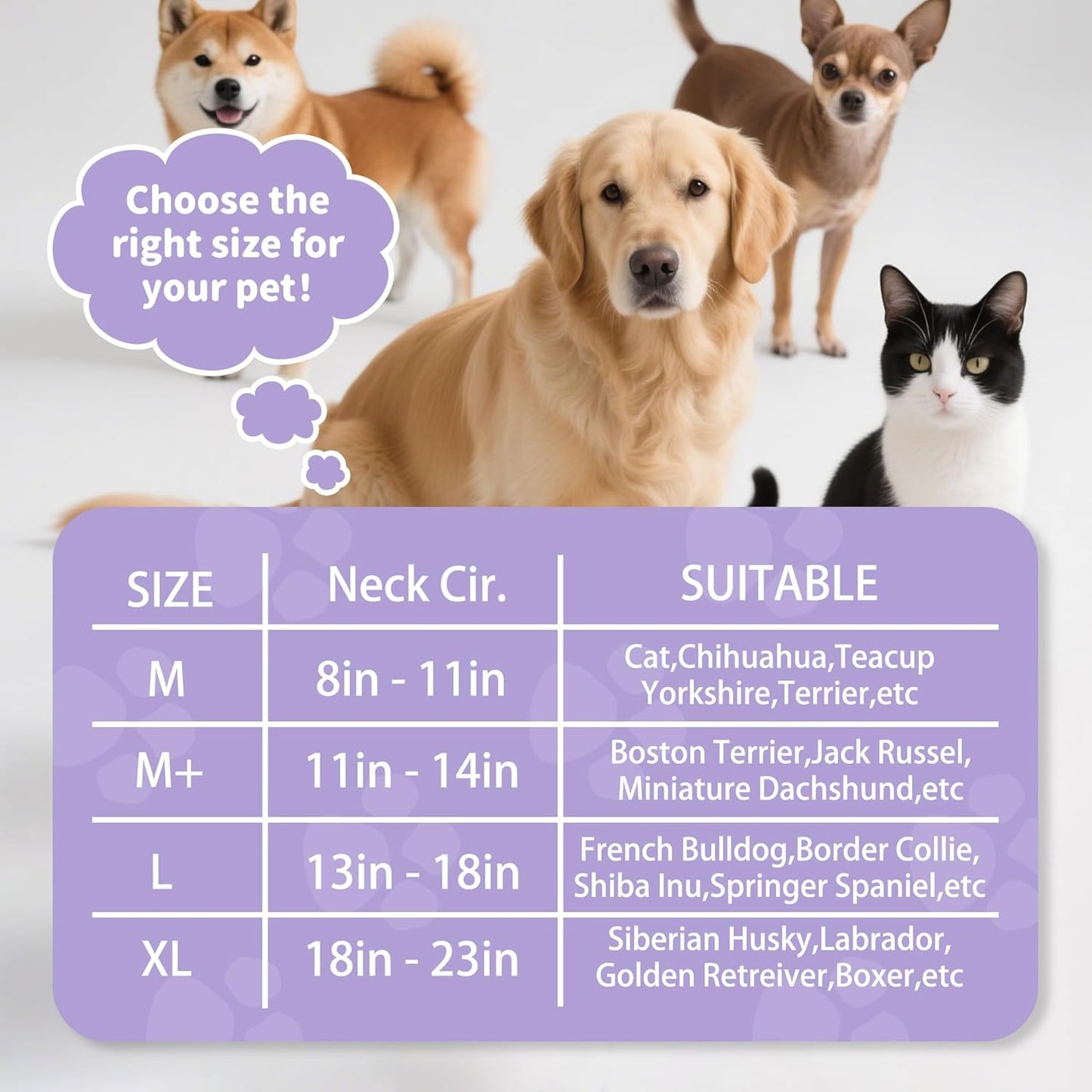 Inflatable Recovery Dog Cone Collar for Large Medium Dogs After Surgery, Soft Dog Donut Collar Adjustable Recovery Bone for Pets, Prevent from Biting & Scratching (Pink, L)