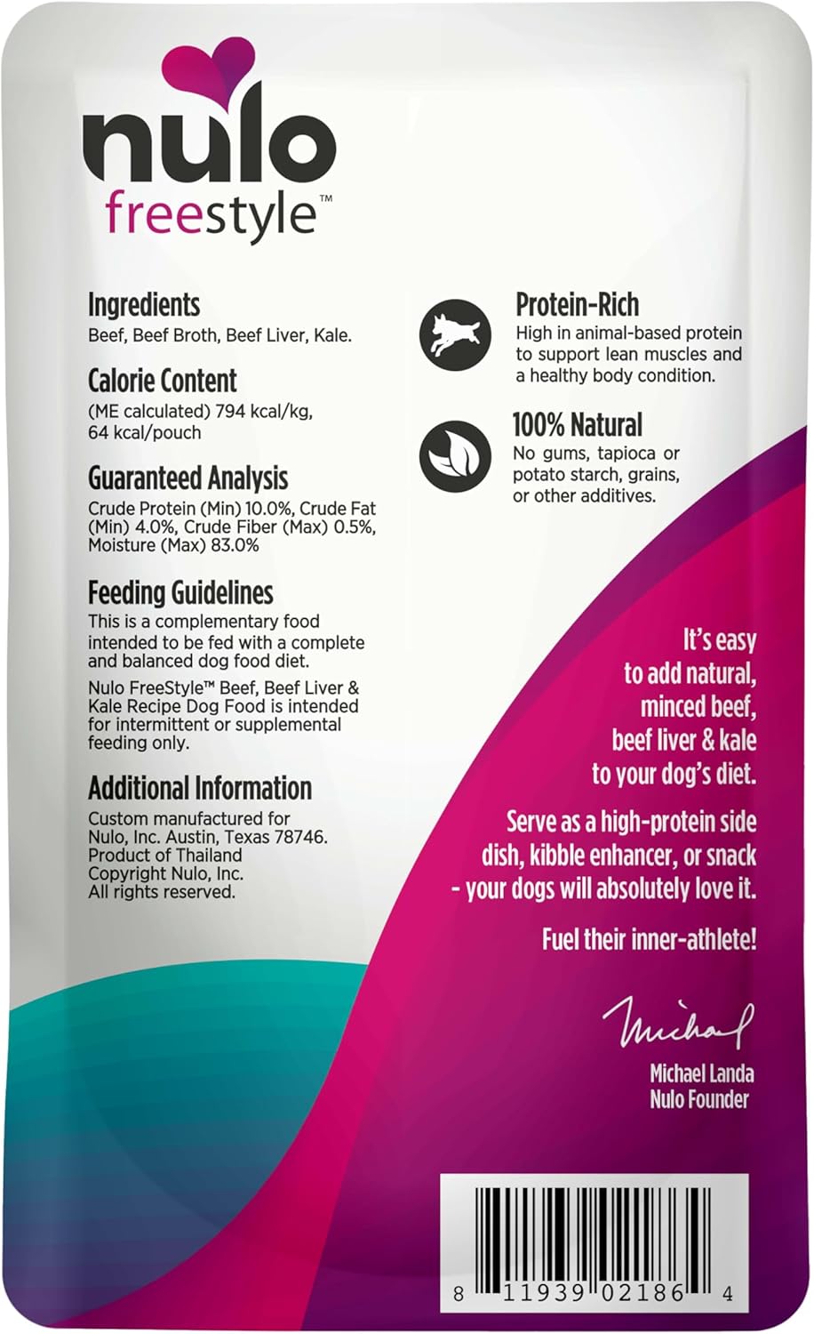 Nulo Freestyle Beef, Beef Liver & Kale in Broth Real Meat Dog Food Topper, 2.8 Ounce (Pack of 6)