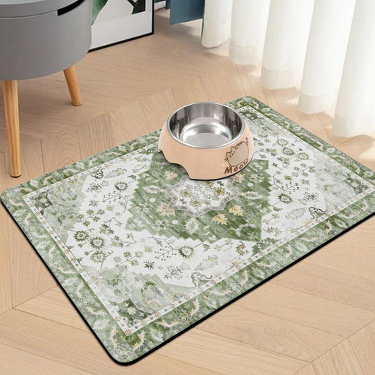 Pet Food Mats for Floor, Absorbent Dog Mat for Food and Water Dispenser Mat, Dog Food Mat Quick Dry Cat Food Mat Pet Supplies