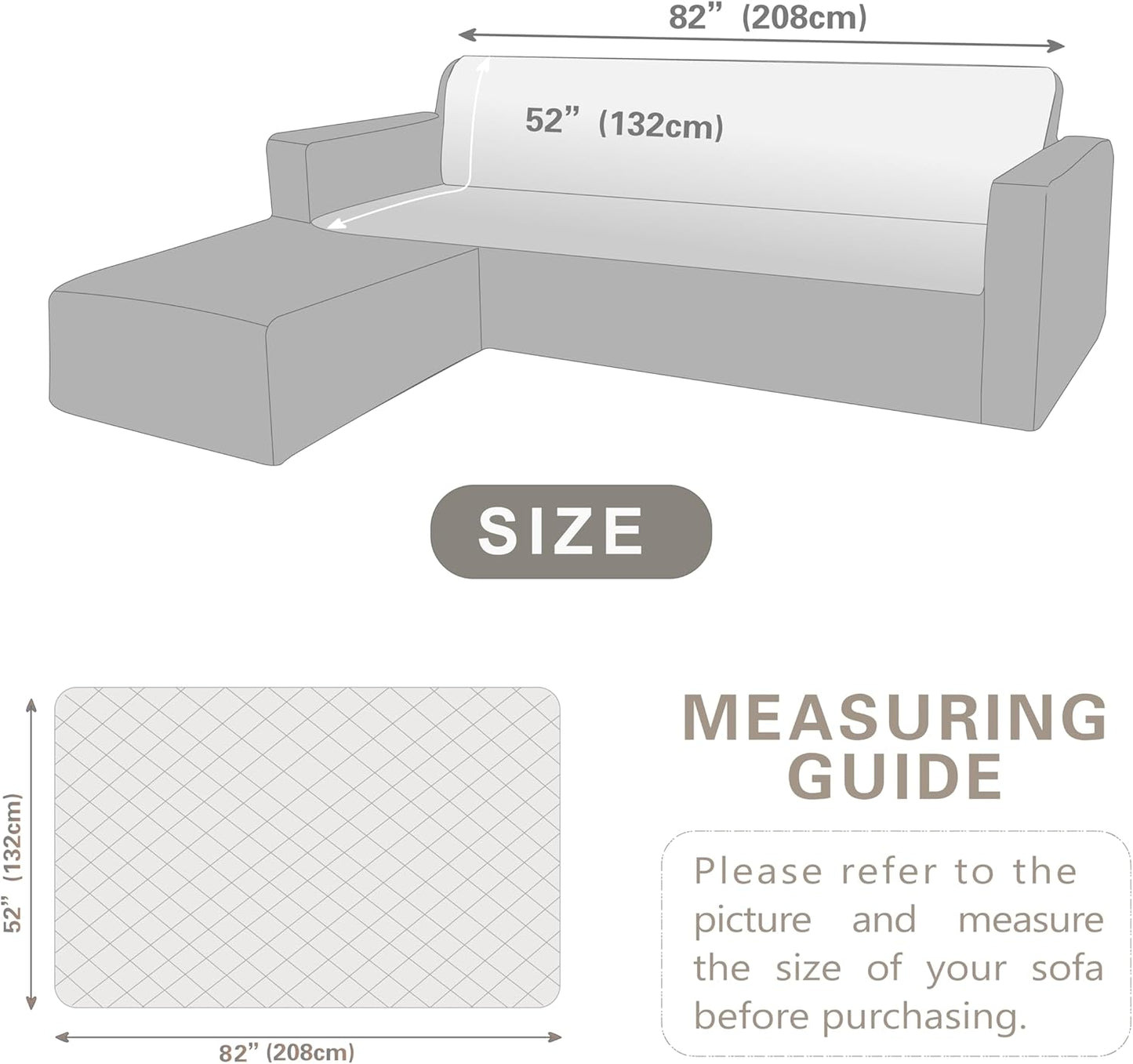 Dogs/Cats Bed Mats, Dog Pad Washable Removable Couch Cover with Anti-Slip Back, Plush Long Fur Mat, Perfect for Small, Medium and Large Dogs.(Light Gray-Bubble, 52"x82")