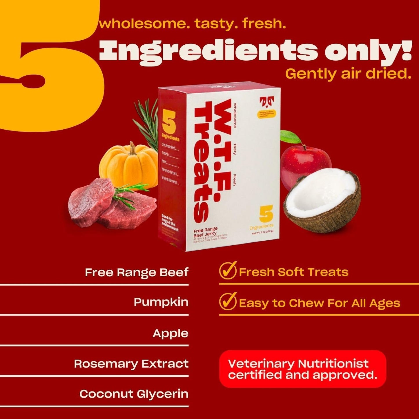 OH NORMAN! Soft Beef Jerky and Pumpkin Dog Treats by Kaley Cuoco, Healthy Dog Treats, Air Dried, Ethically Sourced