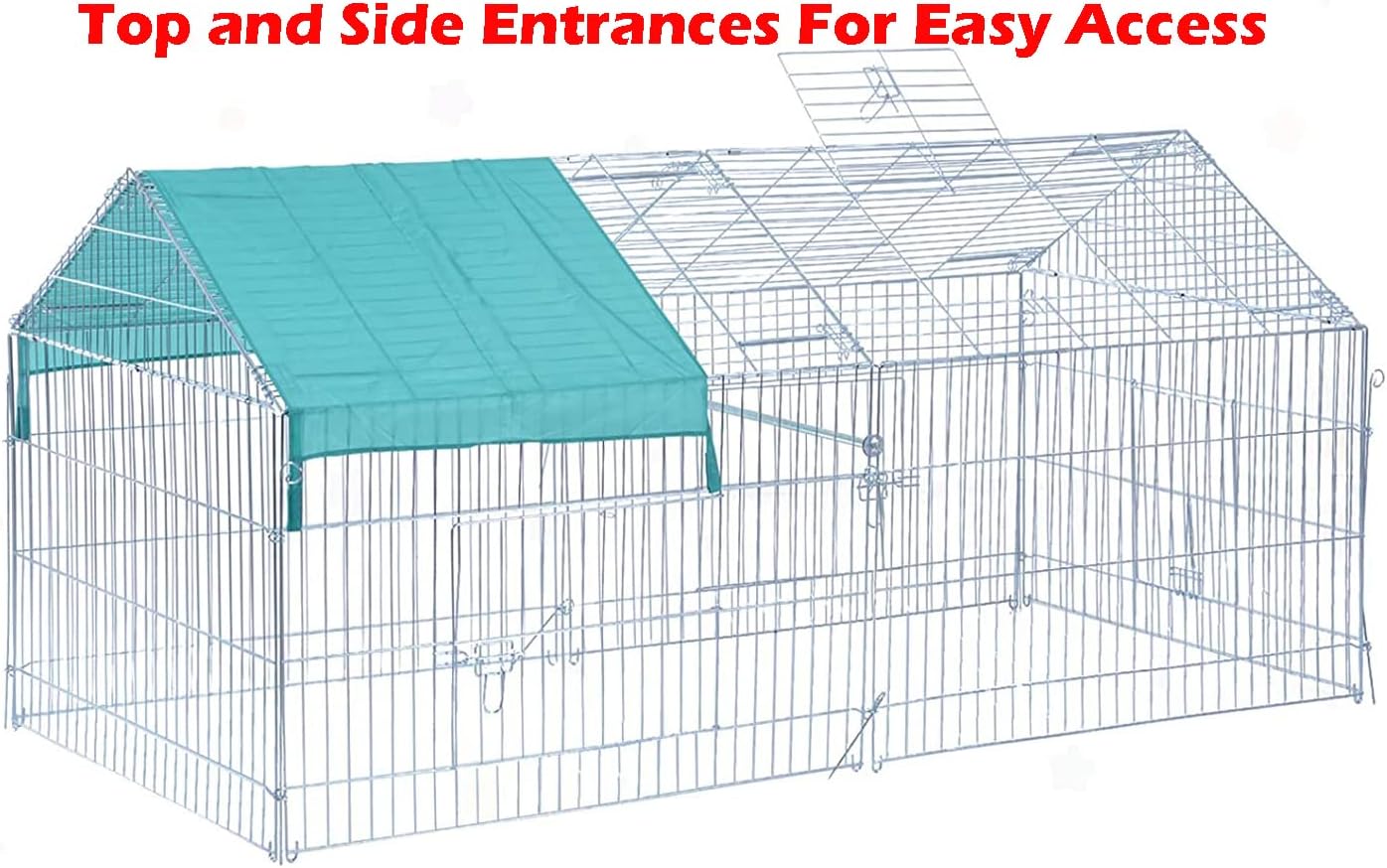 71" x 30" NO Rust Stainless Galvanized Steel Foldable Outdoor Indoor Chicken Coop Run Metal Pet Hutch Enclosure Small Animal Playpen Waterproof Cover for Rabbits Chickens