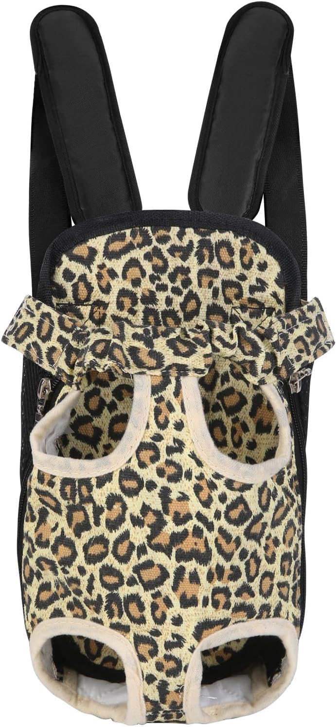 Inspack Dog Backpack Carrier/Cat Carrier, Adjustable Pet Front Carriers Travel Bag for Puppy Medium Dogs, Legs Out, Soft Ventilated Dog Chest Carry Backpacks for Hiking/Camping, 10-16 lbs, Black