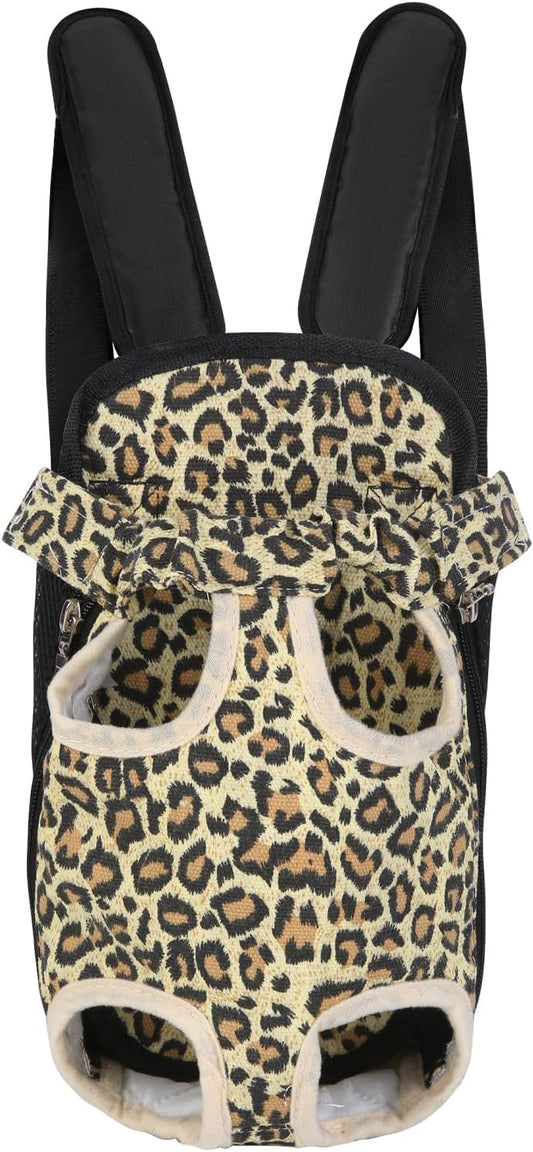 Inspack Dog Backpack Carrier/Cat Carrier, Adjustable Pet Front Carriers Travel Bag for Puppy Medium Dogs, Legs Out, Soft Ventilated Dog Chest Carry Backpacks for Hiking/Camping, 10-16 lbs, Black