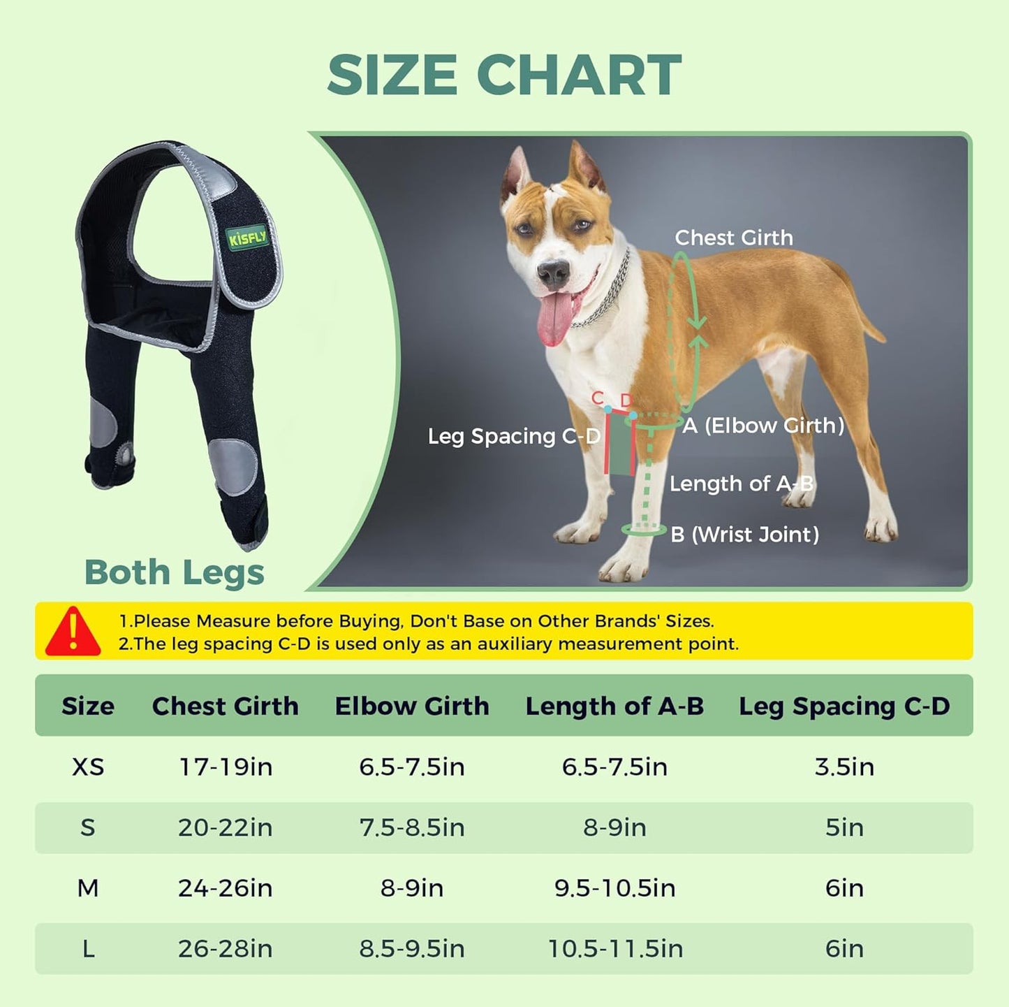 Dog Leg Brace Front Prevents Elbow Hygroma, Elbow Calluses, Pressure Sores, Elbow Injuries, Shoulder Dislocations and Licking Wounds, With Reflective Material Makes Night Activities Safer- Both Legs L