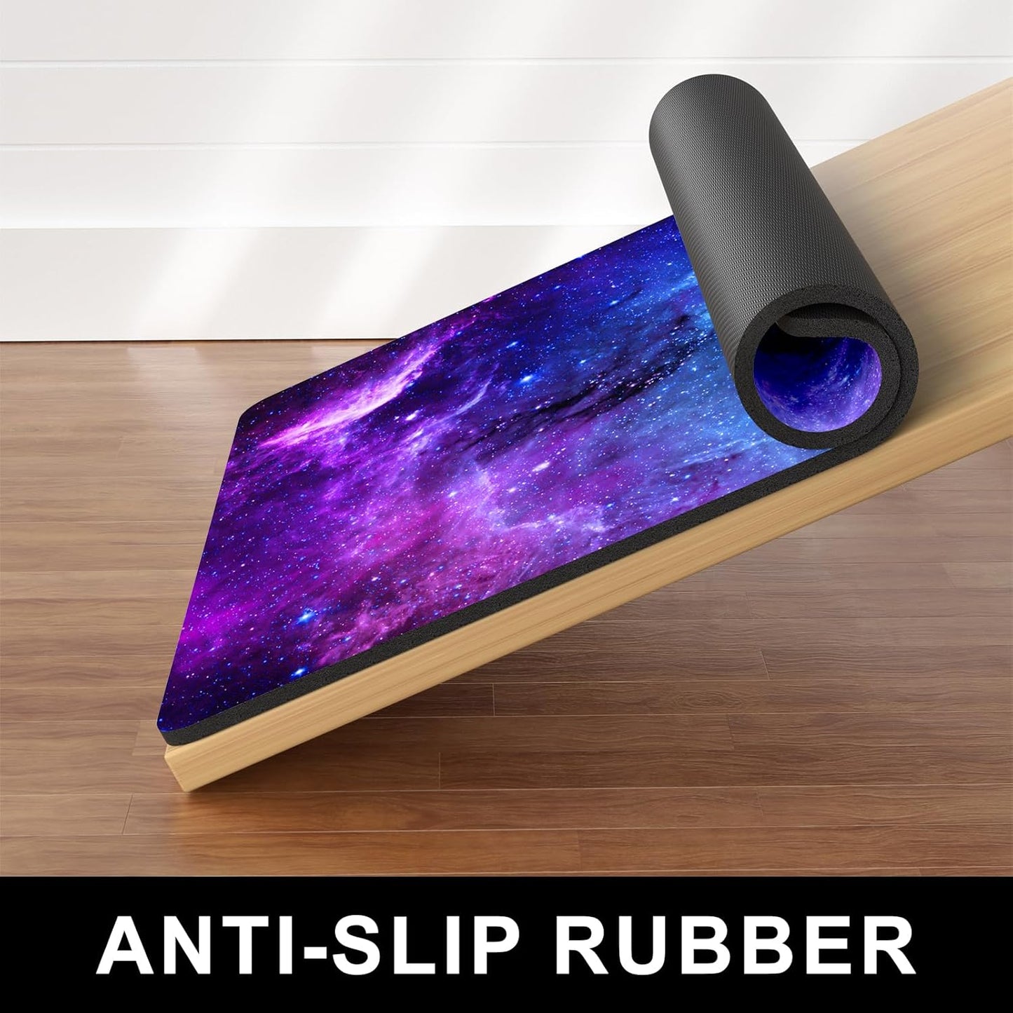 Dog Food Mat, 16" x 24" Nebula Absorbent Dog Cat Bowl Mat for Food and Water, Cute Anti-Slip Rubber Pet Feeding Rug Protect Floors, Placemat for Feeding & Watering Supplies, Blue Purple