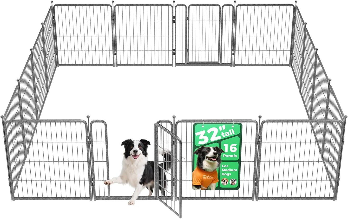 FXW Aster Dog Playpen Designed for Yard, 32inch 16 Panels