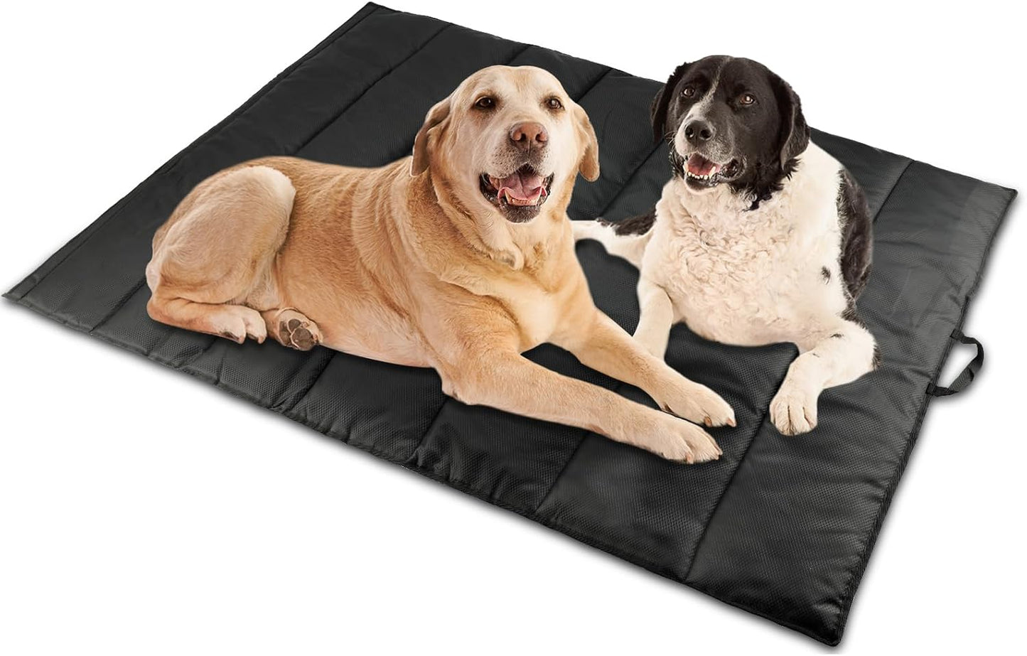 BWOGUE Large Outdoor Dog Bed, Portable Waterproof Camping Mat, Washable Travel Mat with Carry Bag for Medium and Large Dogs, 57"X39" (Black)
