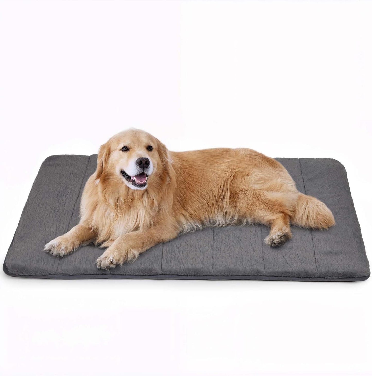 Dog Crate Pad for X Large Dogs - Orthopedic Dog Bed with Memory Foam, Washable Soft Warm Pet Mat with Non-Slip Bottom, Grey