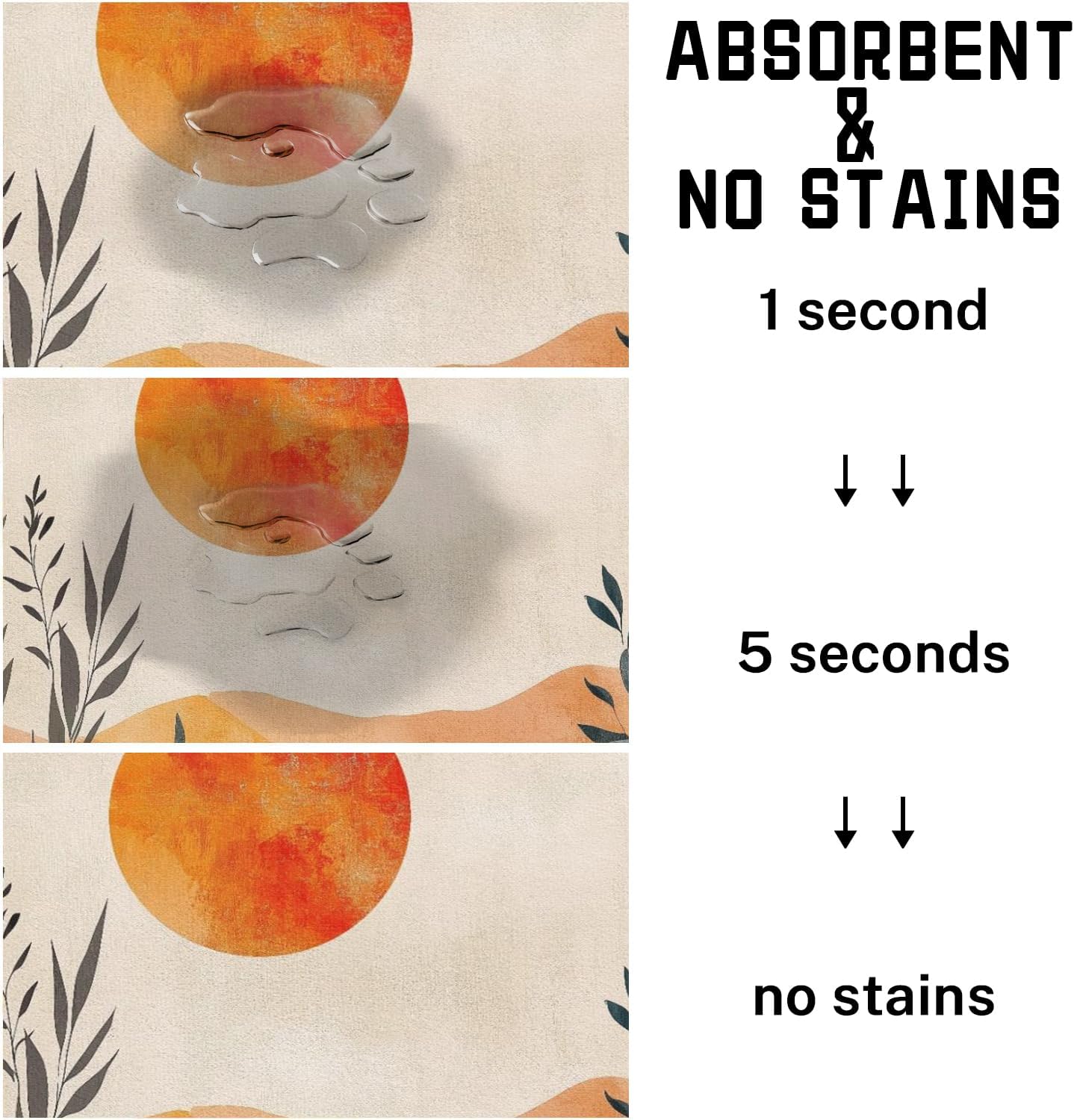 Absorbent Pet Dog Bowl Mat for Food and Water, Pet Cat Food Feeding Mat with Non Slip Rubber Backing, Dog Food Mats for Floors Waterproof, 17"x30"