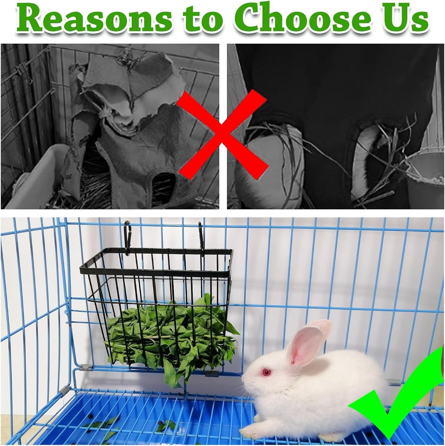 SANGLE SOPFFY Rabbit Feeder and Bunny Food Bowl with Hay Rack for Guinea Pigs, Chinchillas,Holland lop Bunny - Pet Hay Dispenser&Multifunctional Pellet Food Dish