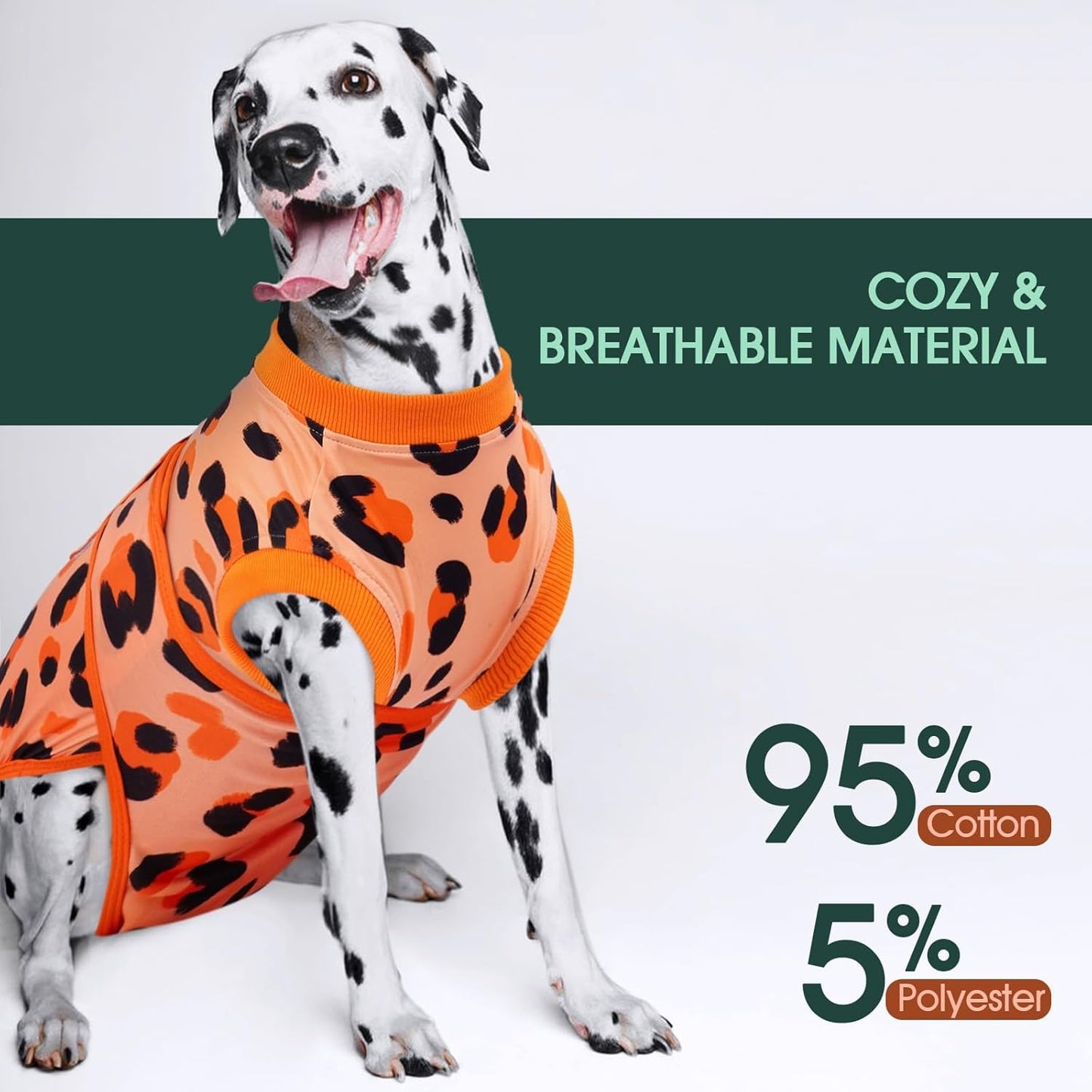 Kuoser Dog Recovery Suit for Dogs After Surgery,Professional Surgical Onesie for Female Male Dogs Spay Neuter,Soft Dog Surgery Suit Bodysuit for Abdominal Wounds Skin Disease,Orange L