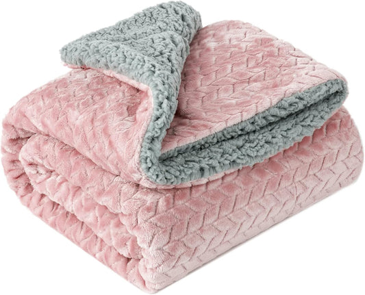 Fuzzy Blanket or Fluffy Blanket for Baby Girl or boy, Soft Warm Cozy Coral Fleece Toddler, Infant or Newborn Receiving Blanket for Crib, Stroller, Travel, Outdoor (40" x 48", MD-Sakura Pink)