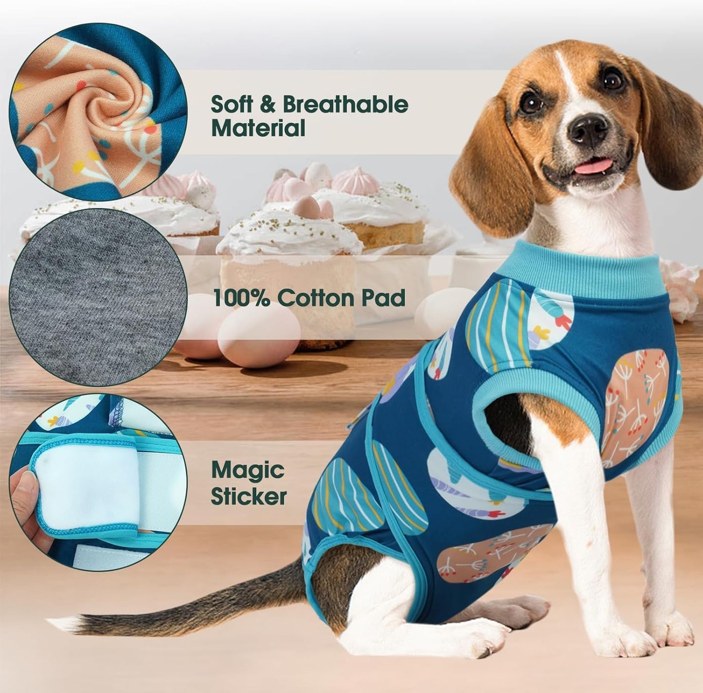 Kuoser Dog Surgery Recovery Suit, Doggie Surgical Bodysuit for Female Male Dogs, Pet Anti Licking Shirt for Spay Neuter Dog Cone Alternative