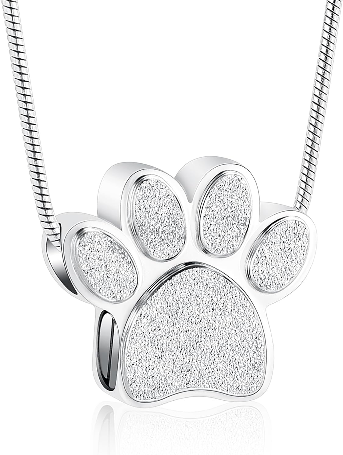 Pet Urns For Dogs/Cats - Pet Ashes Necklace - Paw Print Urn Necklace with Mini Keepsake Urn Memorial Ash Jewelry