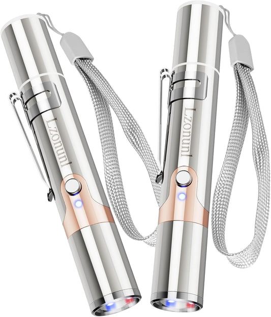 Cat Toy, 2 Pieces USB Rechargeable, Long Range 5 Modes, Interactive Kitten Cat Mouse Toy for Indoor Cat and Dog Chase Play