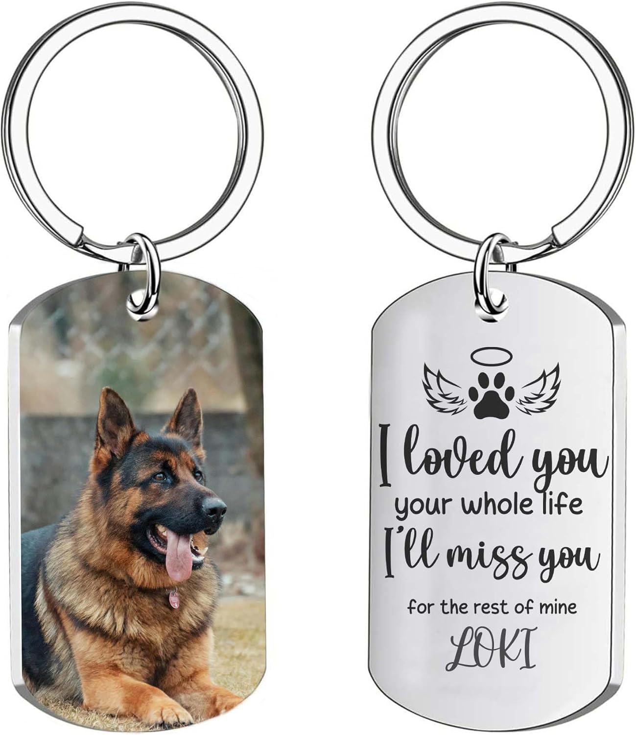 Personalized Pet Memorial Keychain for Loss of Dog Custom Keychain with Dog Picture Customized Sympathy Keyring