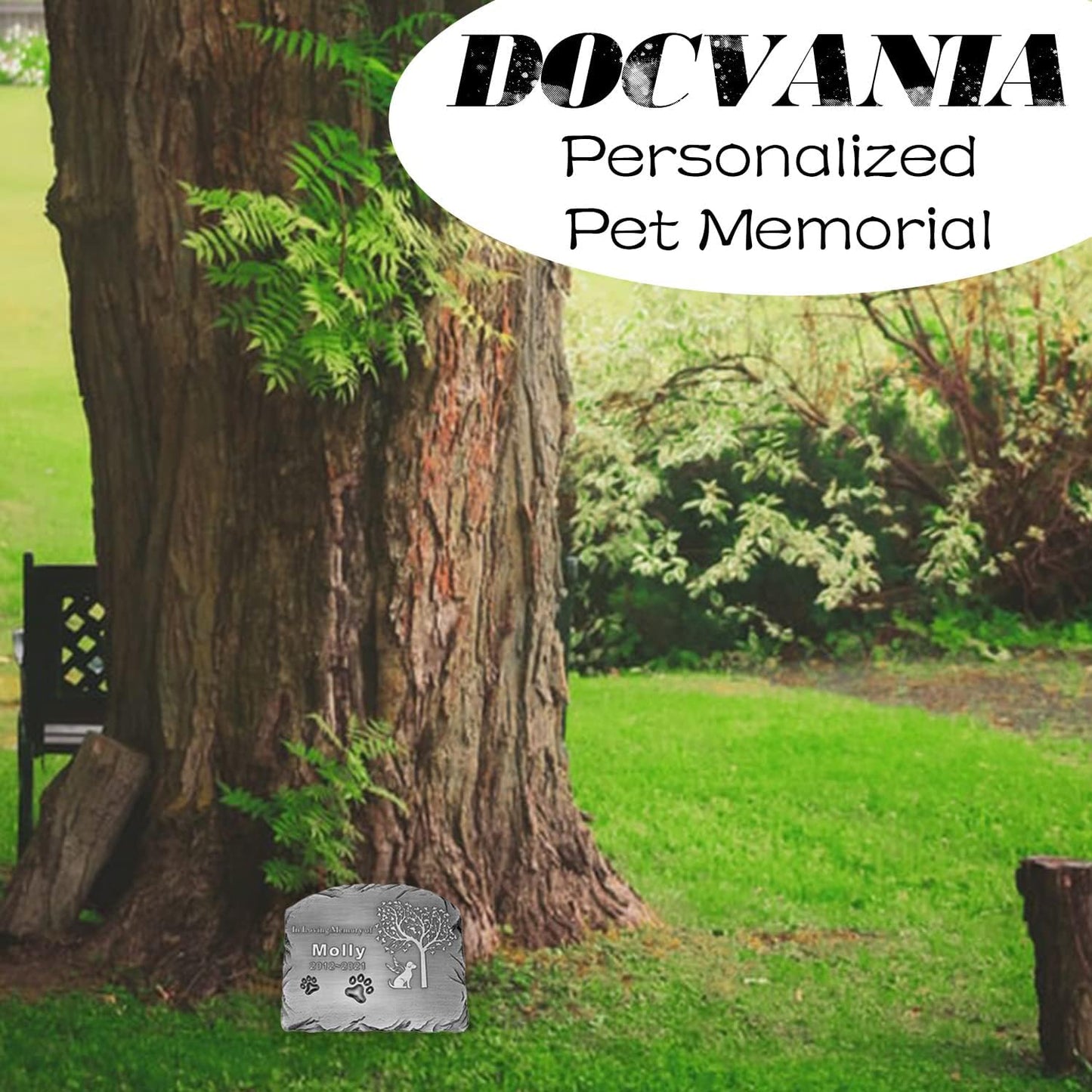 Docvania Pet Memorial Stone Cat Dog Memorial Personalized Grave Markers Customized Grave Markers with Name are a Sympathy Gift for the Loss of a Pet (Acrylic)