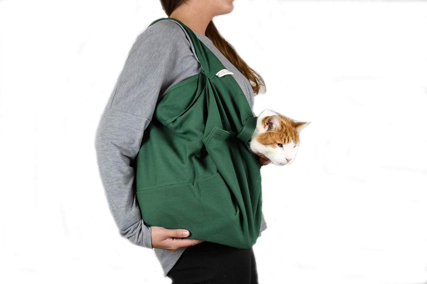 Cat-in-the-Bag Cozy Comfort Carrier - Large Green Cat Carrier, Cat Holder for Cutting Nails, & Cat Carrier Pouch for Vet Visits, Medication Administration, Dental Care, & Travel