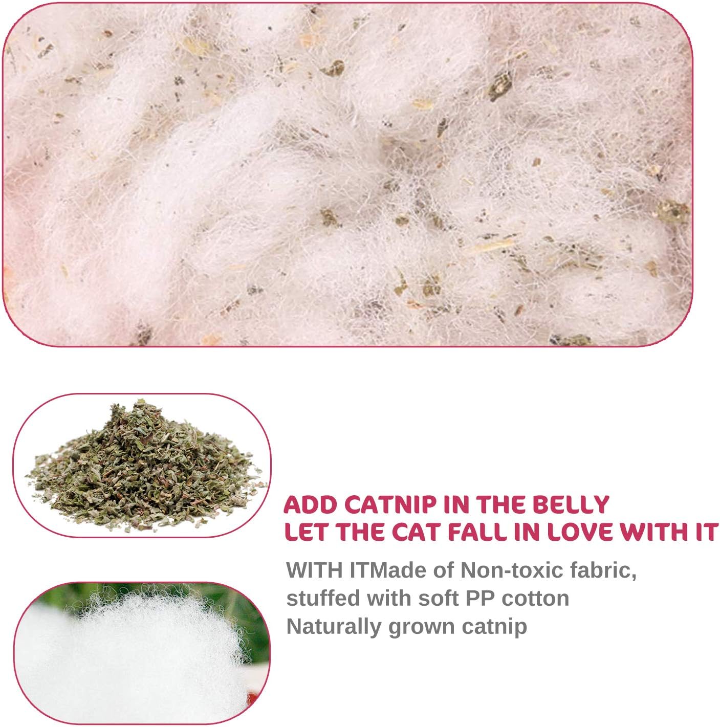 Legendog 5Pcs Catnip Toy, Cat Chew Toy Bite Resistant Catnip Toys for Cats,Catnip Filled Cartoon Mice Cat Teething Chew Toy (Multicolor1)