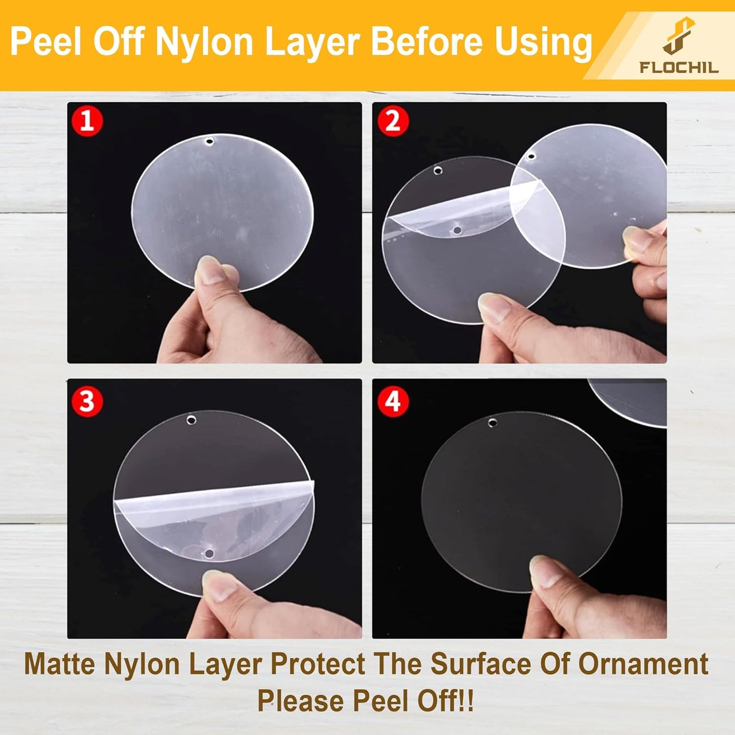 FLOCHIL Personalized Dog Christmas Ornaments, Custom Photo Name for Christmas Trees, Dog First Christmas Ornaments, Best Gifts for Pet Lovers Acrylic Ornament