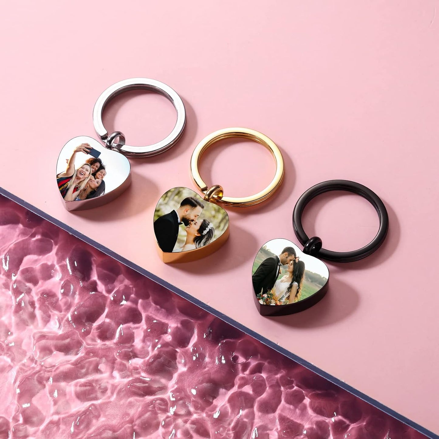 Personalized Cremation Urn Keychain for Pet Human Ashes Custom Photo/Name/Date Dog Cat Paw Print Pendant Stainless Steel Keyring Memorial Keepsake Keychain for Women Men (Style C2)