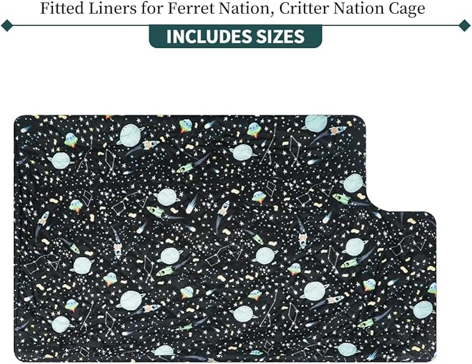 YKD Ferret Cage Liners for Ferret Nation & Critter Nation Cages, Waterproof Chinchilla Cage Accessories, Washable Bedding, for Ferrets, Chinchillas, Rats, Fancy Rat & Small Furry Pet (Top Pan Liner)