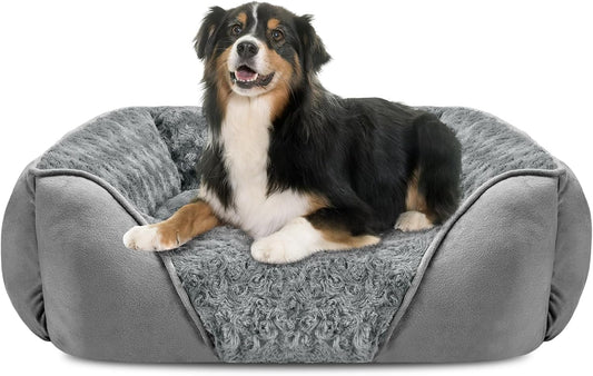 INVENHO X-Large Dog Bed Rectangle Washable Orthopedic Soft Calming Sleeping Durable Pet Cuddler with Anti-Slip Bottom