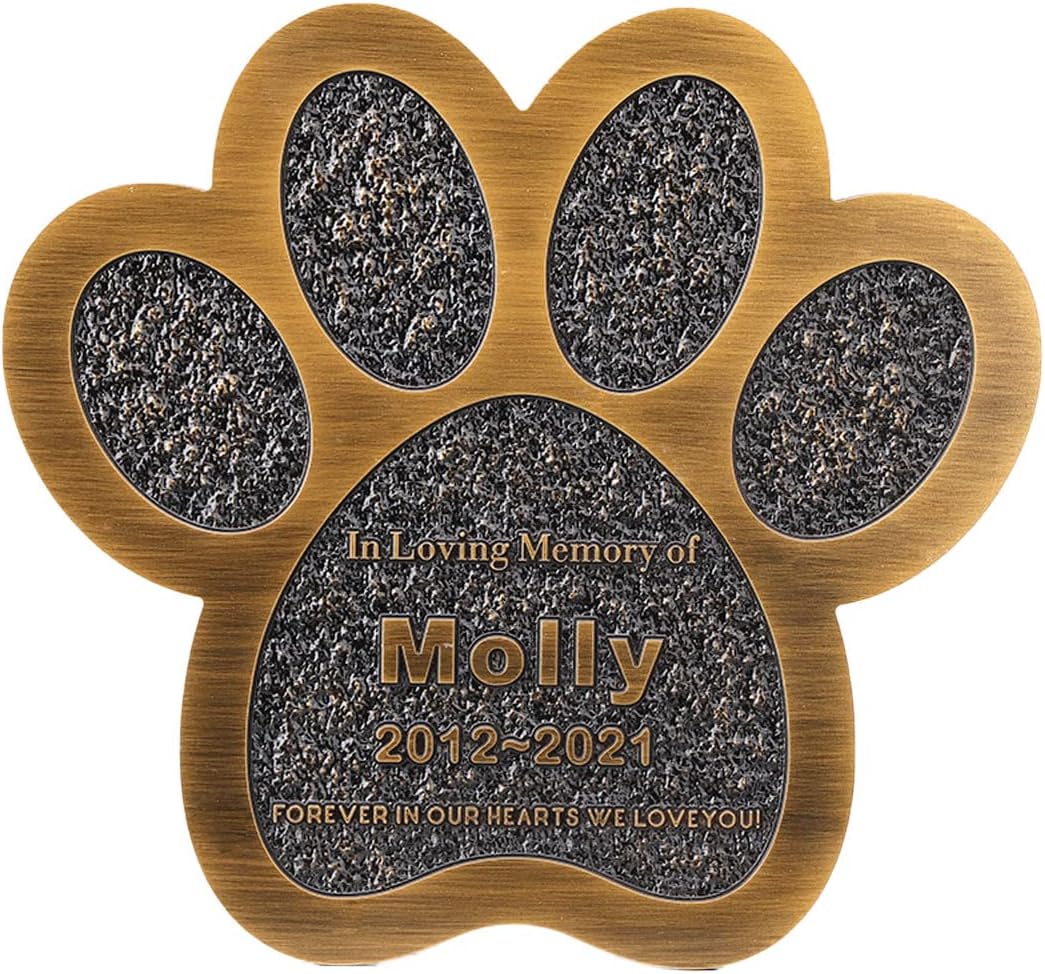Pet Memorial Stone Plaque Pet Headstone,Customize Indoor/Outdoor Garden Plaque Grave Markers with Pet Name,Personalized Cat Dog Memorial Plaques,Loss of Pet Sympathy Gift-Acrylic Material