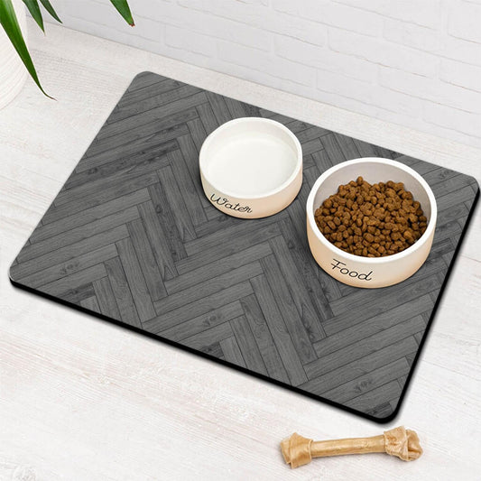 Dog Food Mats for Floors Absorbent, Pet Cat Food Mat - Quick Dry Dog Bowl Mats for Food and Water, Eco-Friendly Boho Pet Supplies