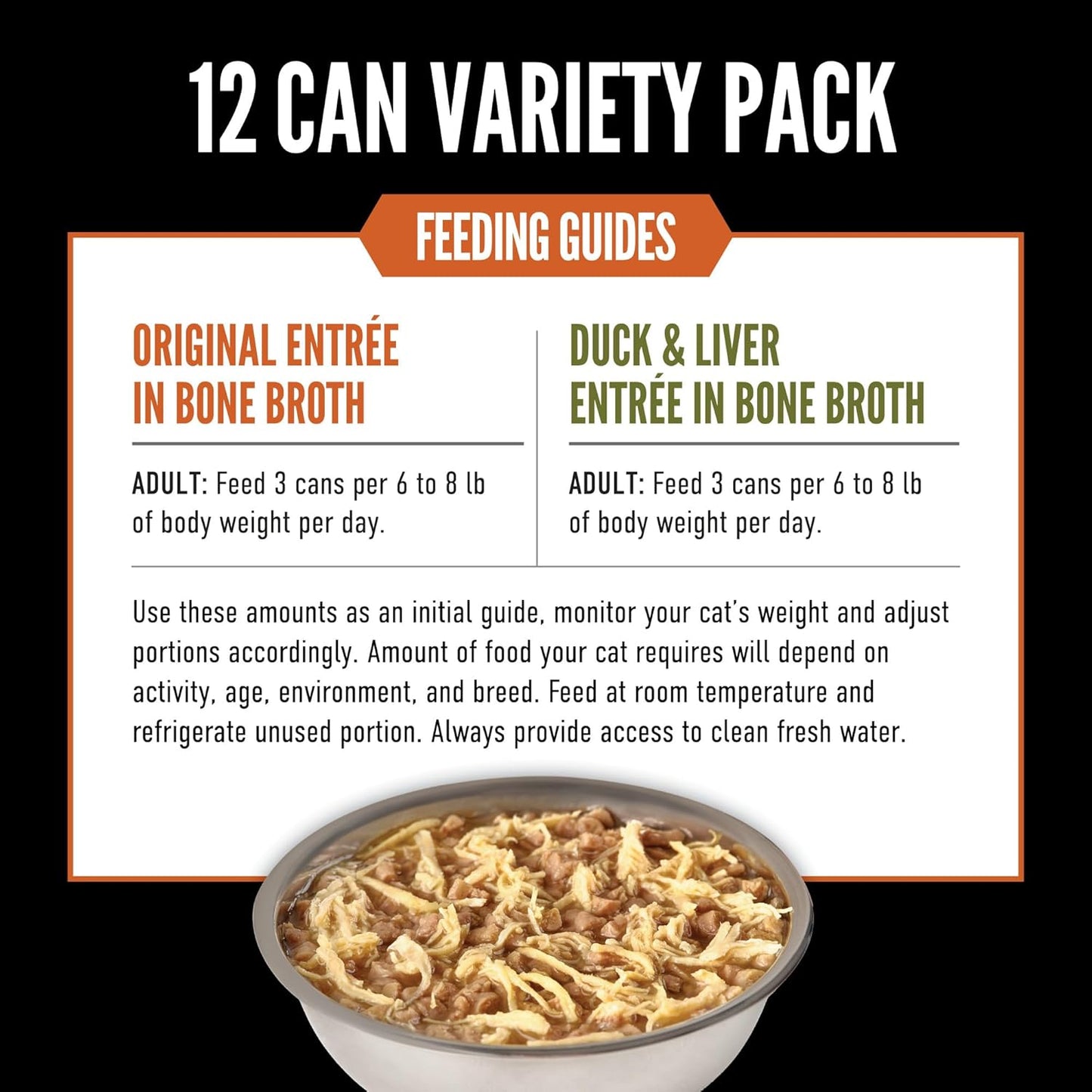 ORIJEN Chunks & Shreds Wet Cat Food Variety Pack: Original + Duck & Liver Recipes 3oz Cans (12 Count, 6 of Each)