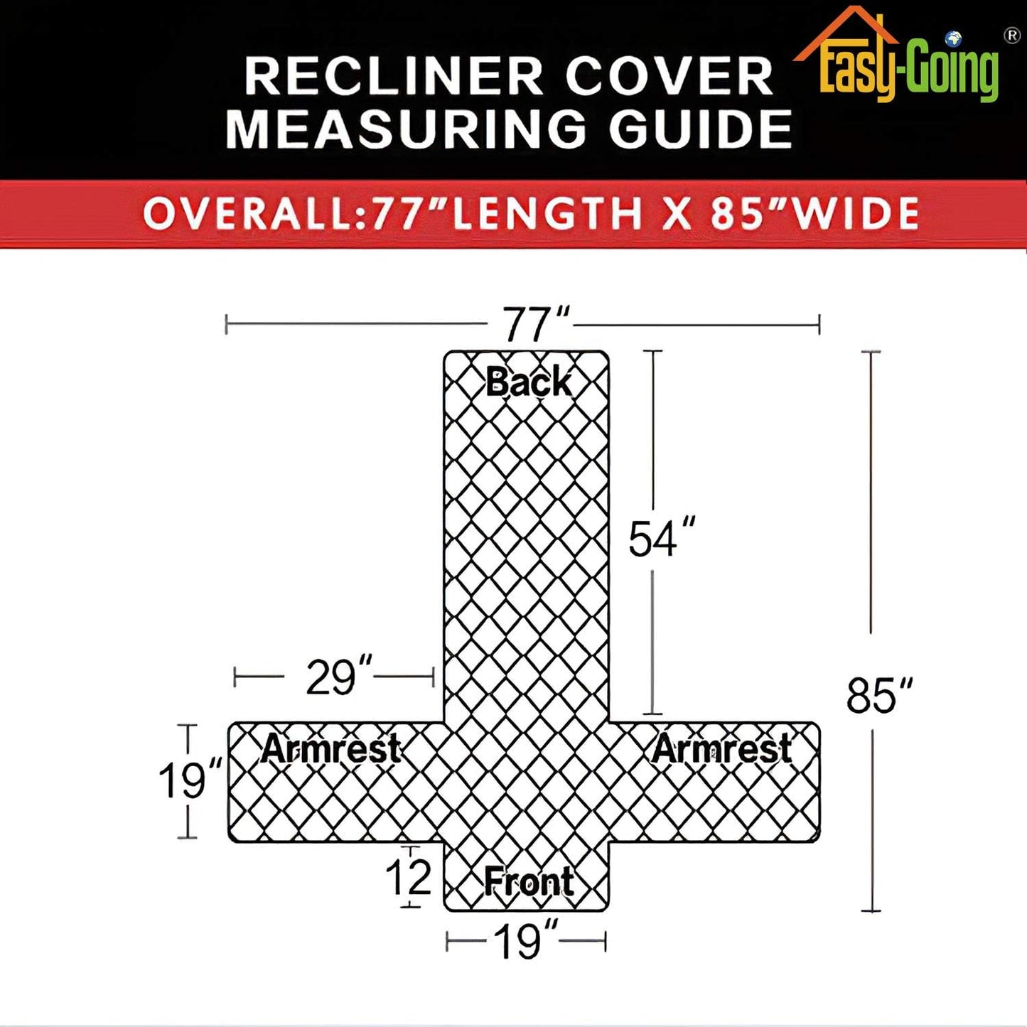 Easy-Going Recliner Chair Slipcover Reversible Sofa Cover Water Resistant Couch Cover Furniture Protector with Elastic Straps for Pets Dog (Recliner, Gray/Gray)