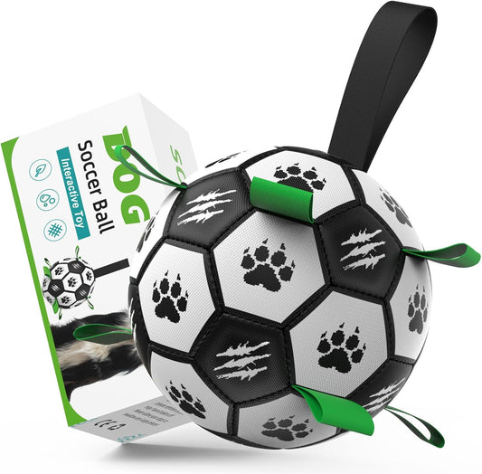 Diman Dog Soccer Ball with Straps, Soccer Balls for Dogs to Play, Train and Retriever, Outdoor Pet Balls for Small to Medium (6 Inch)