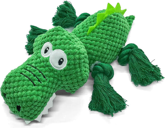 AIMETING Dog Toys, Durable Dog Chew Toys, Dog Squeak Toy with Fun Crinkle Paper, Plush Toys Suitable for Small, Medium, Large Dogs (Crocodile)