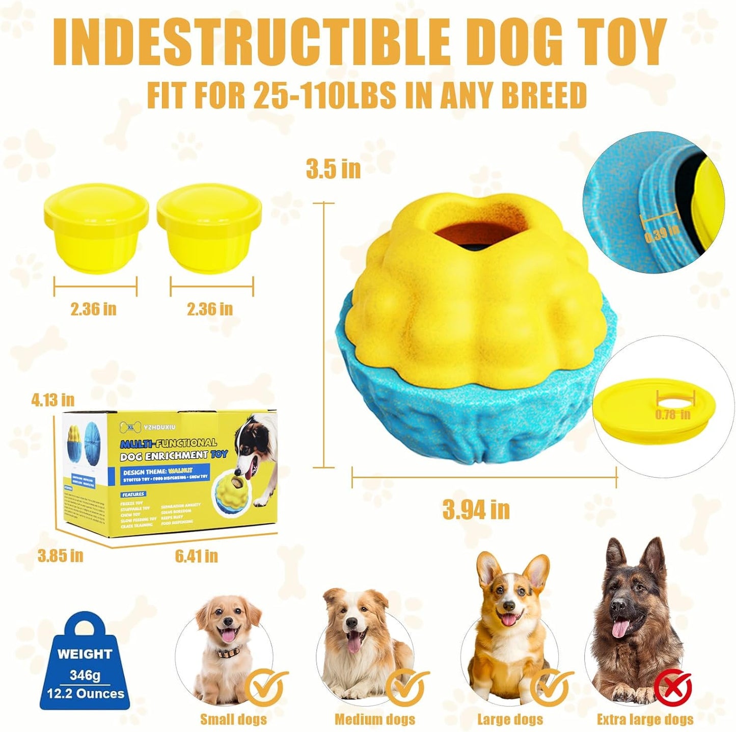 Interactive Dog Toys,Dog Puzzle Toy Treat Dispensing Pet Toys Pupsicles for Dogs Large,Frozen Treat Dogs Holder (1 Pack)
