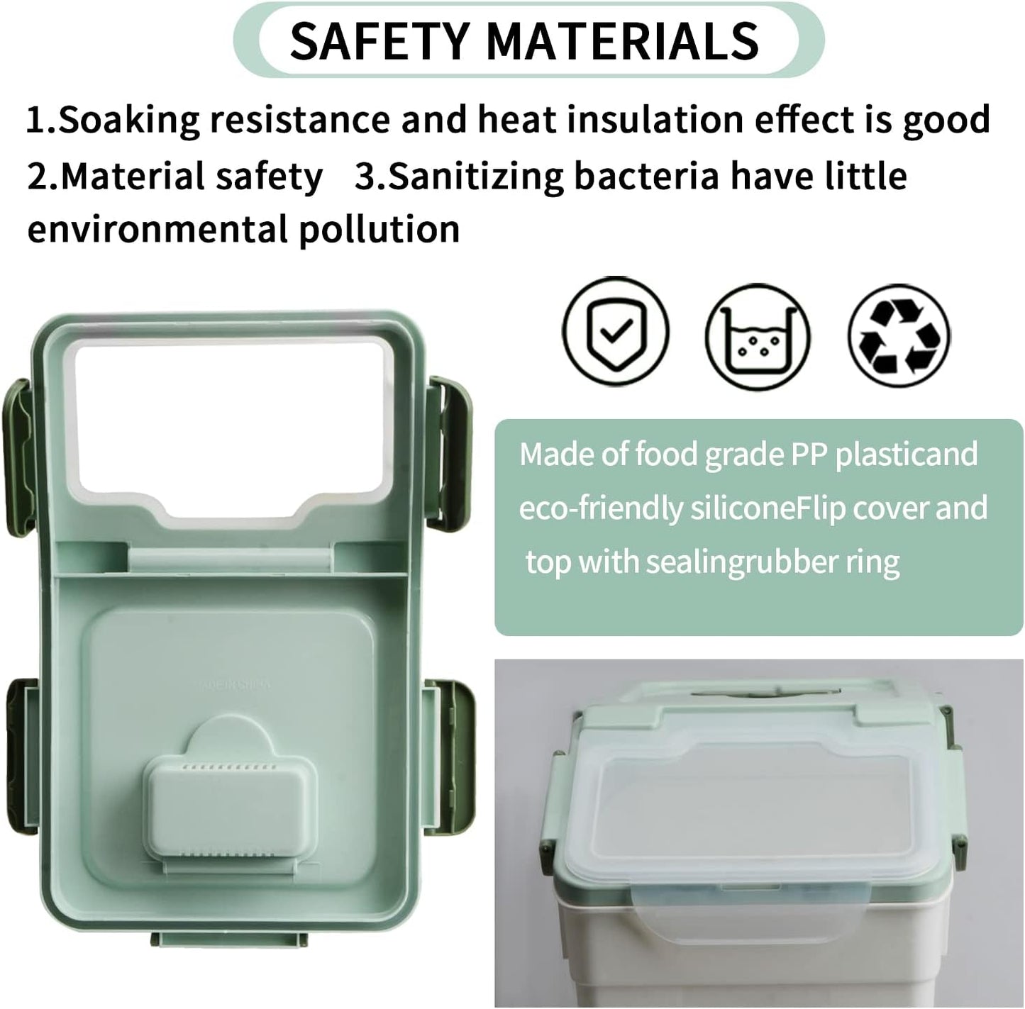 Airtight Dog Food Storage Container 15 lbs Capacity, Large Pet Food Storage Bin, Plastic Cat Food Box with Scoop and Measuring Cup (Green)