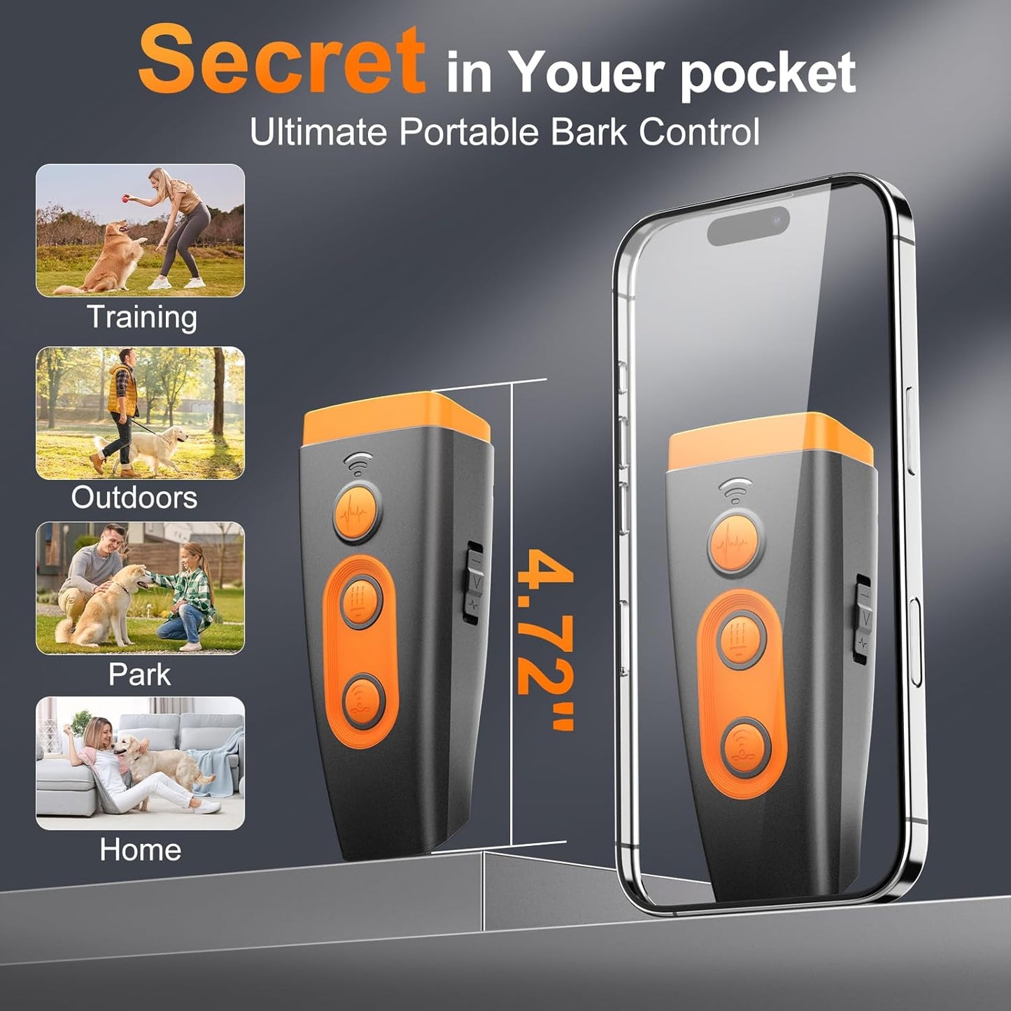 ELRINA Dog Bark Deterrent Devices, Bark Shield for Dogs, Variable Frequency Ultrasonic Anti Barking Device, Training Safe & Effective Pet Corrector to Stop Barking, Digging, Fight, Bad Behavior