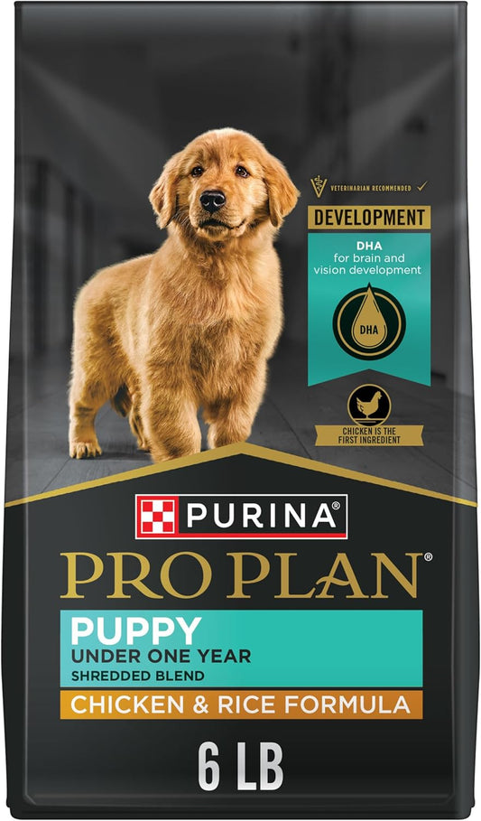 Purina Pro Plan High Protein Puppy Food Shredded Blend Chicken & Rice Formula - 6 lb. Bag