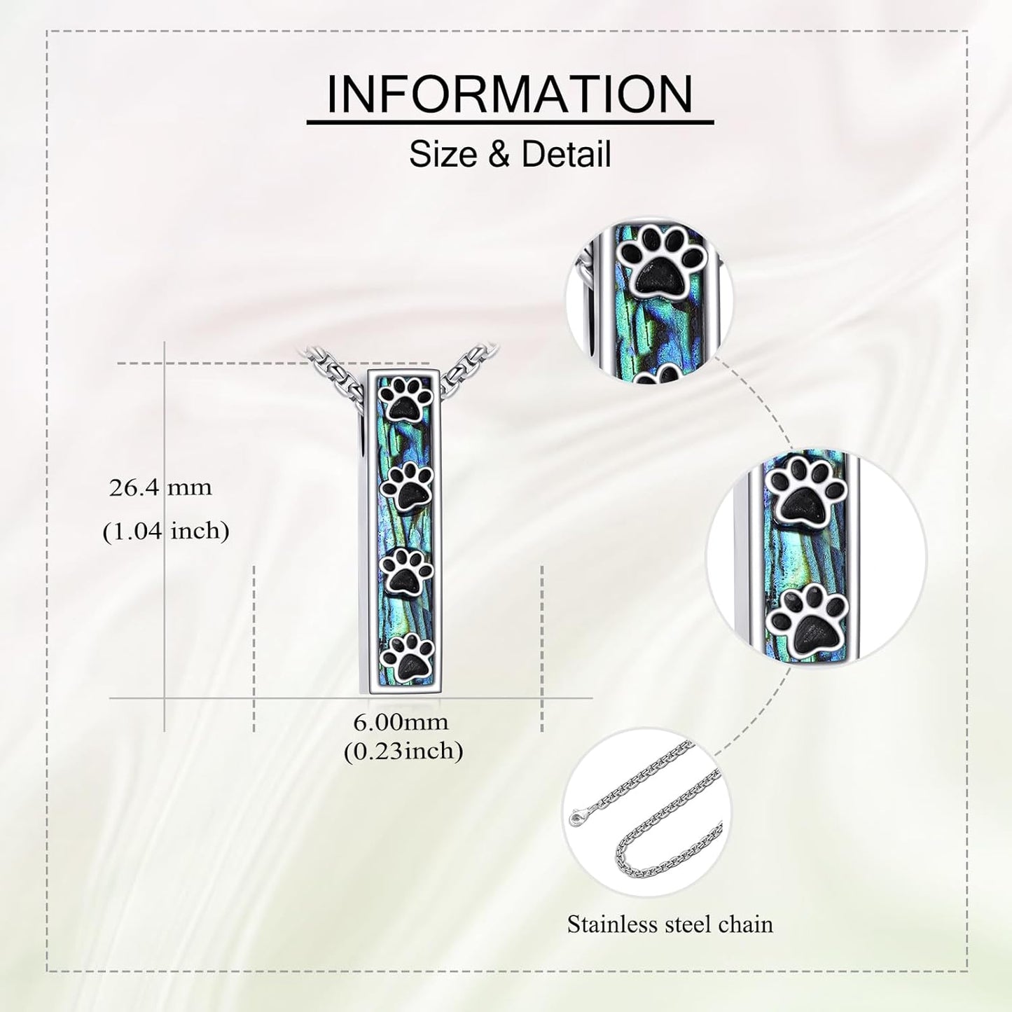 Urn Necklaces for Ashes Sterling Silver 3D Vertical Bar Memorial Pendant for Loved Ones Keepsake Cremation Jewelry Gifts for Women Men