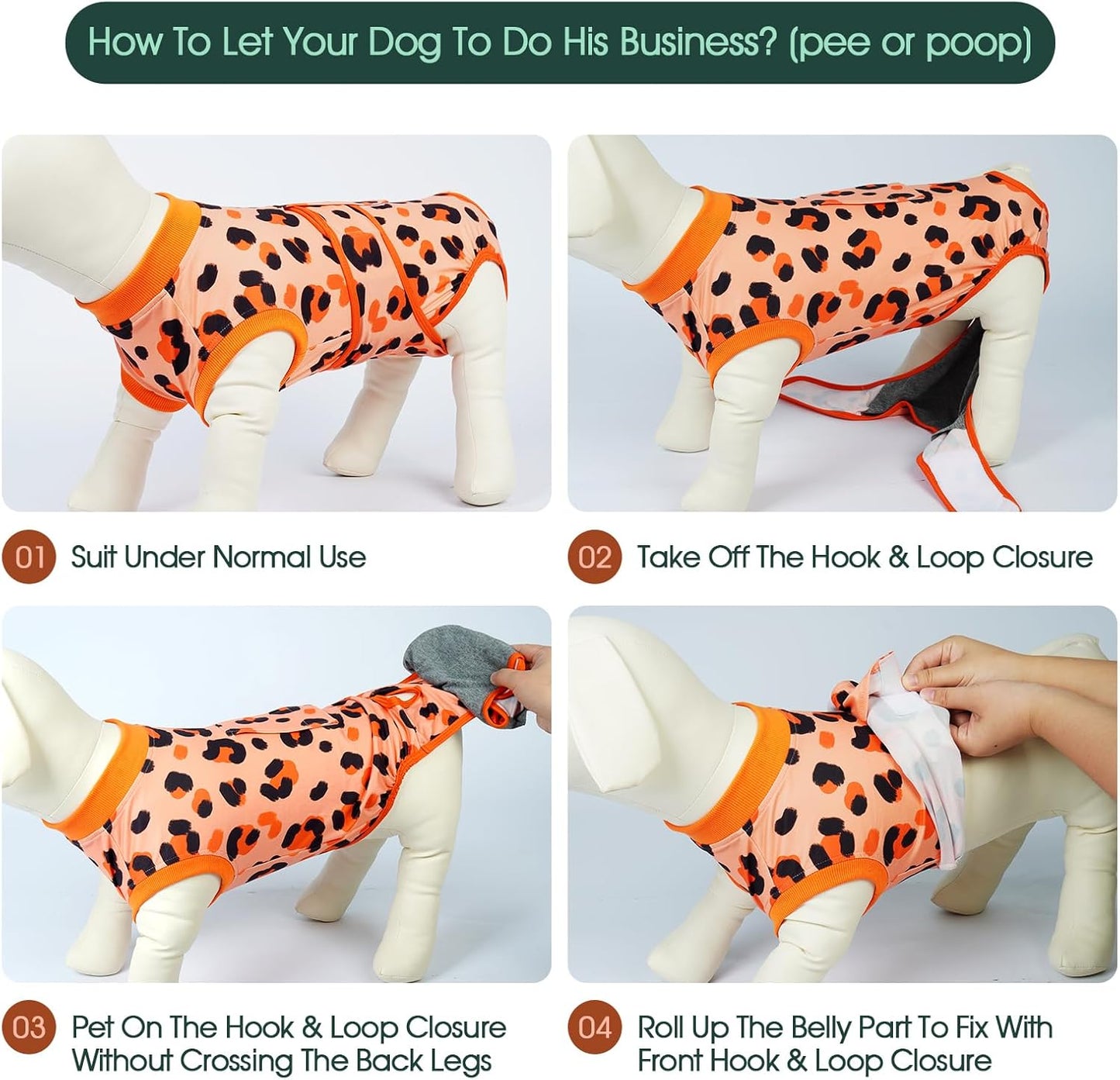 Kuoser Dog Recovery Suit for Dogs After Surgery,Professional Surgical Onesie for Female Male Dogs Spay Neuter,Soft Dog Surgery Suit Bodysuit for Abdominal Wounds Skin Disease,Orange 2XL