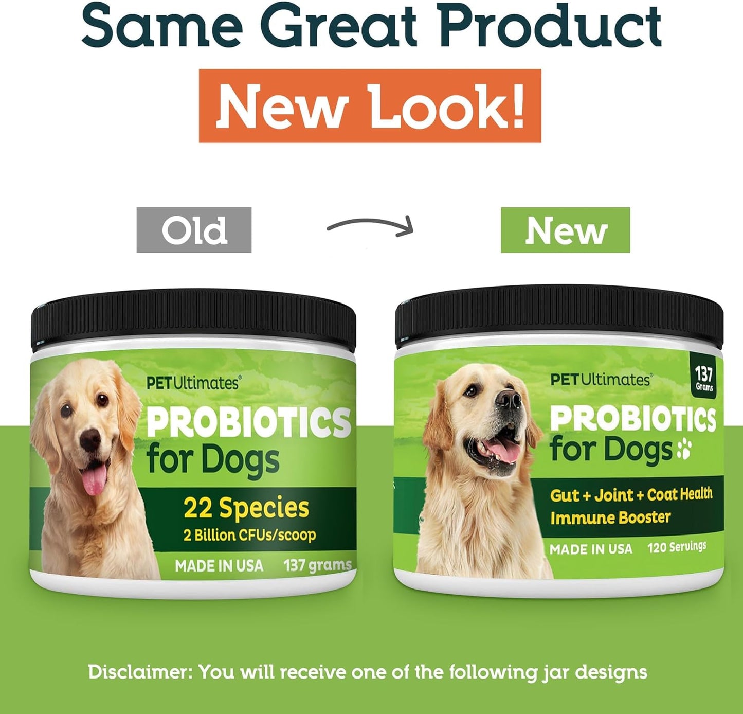 Pet Ultimates Probiotics for Dogs – 22-Species Dog Probiotics for Digestive Support & Antibiotics Recovery – Skin and Coat Supplement, Enhances Vitality – Dog Health Supplies (2 Pack)