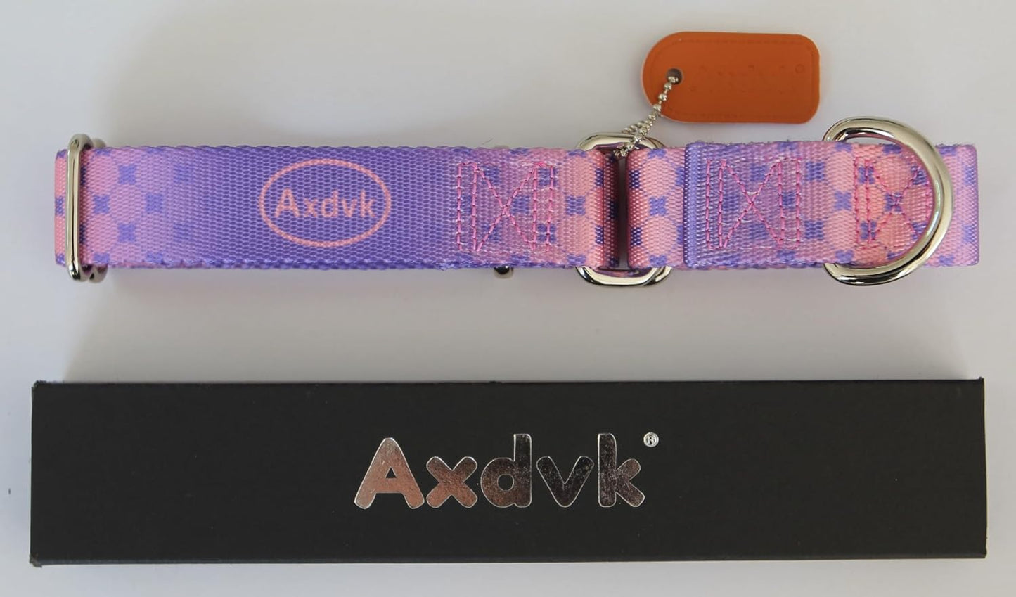 Martingale Dog Collar Colorful Gradient Fashionable - Anti-Escape Soft Durable Pets Collar for Walking Training Outdoor Daily Use -Medium, Lilac Mist