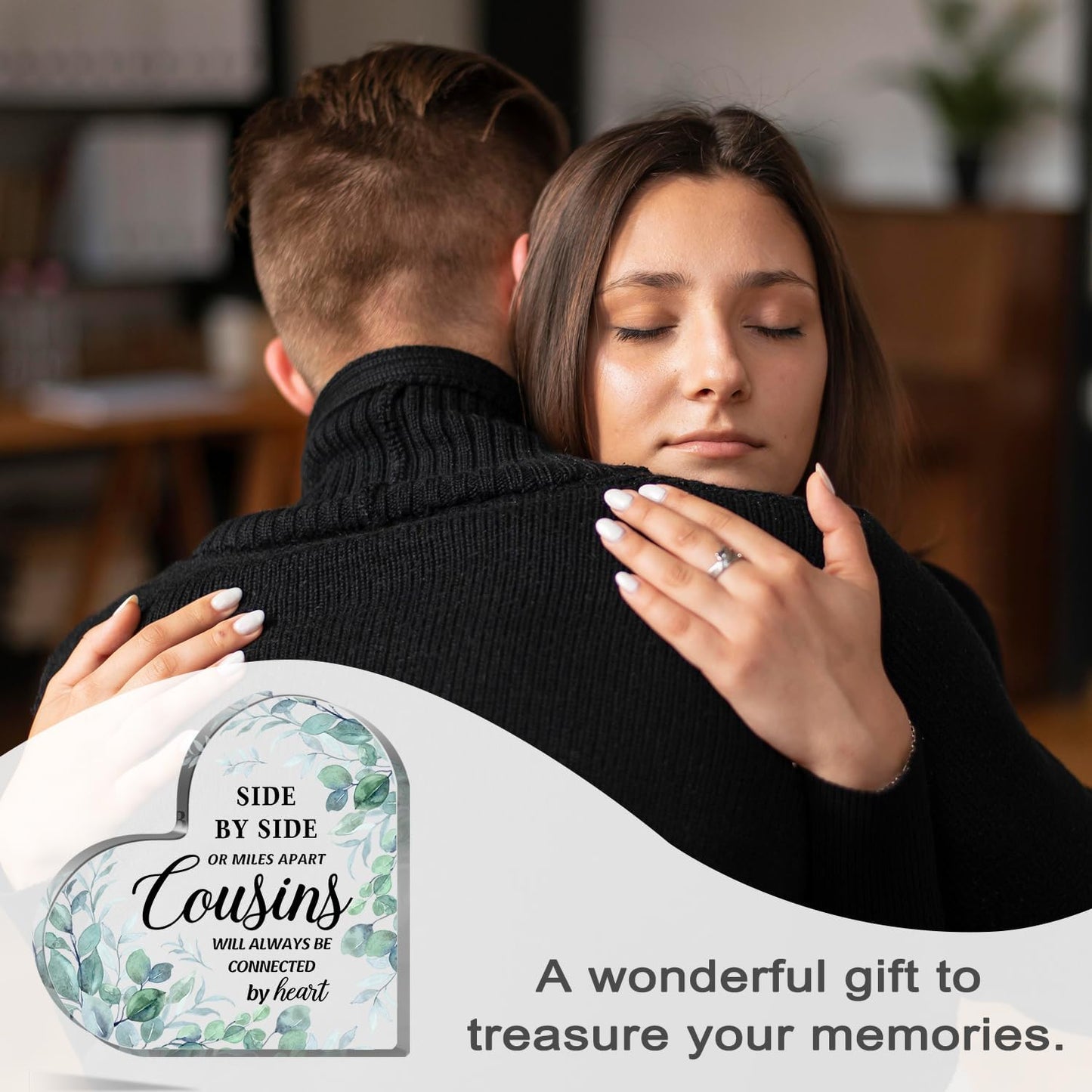 Cousin Gifts for Women, Cousin Birthday Gifts for Women, Heart Acrylic Gifts for Cousins, Best Cousin Ever Gifts, Cousin Birthday Gifts for Cousin Sister, Best Cousin Gifts for Christmas Weddings