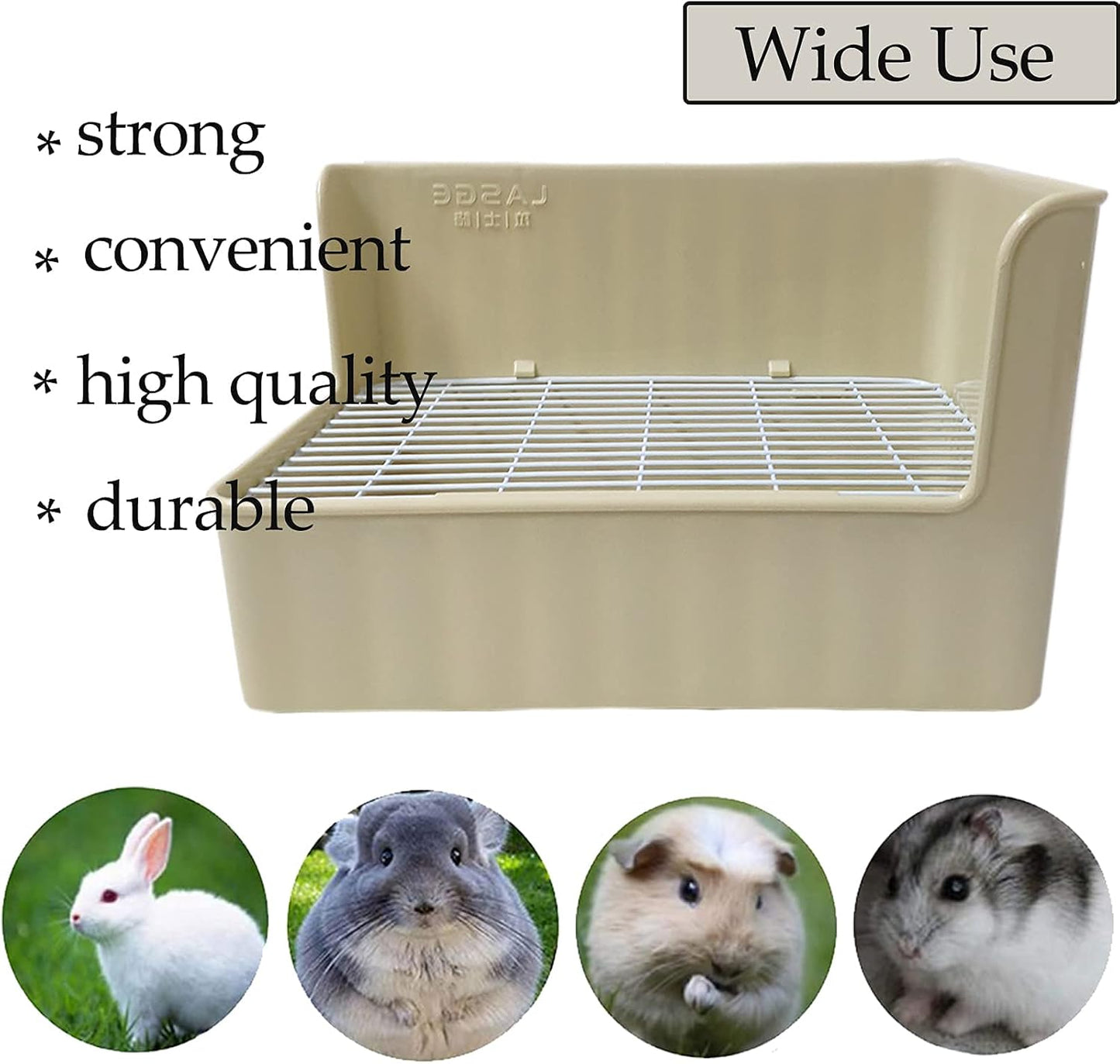 Tfwadmx Rabbit Litter Box Toilet Bunny Corner Litter Pan Pet Toilet Potty Trainer with Scoop Rabbit Chew Toys for Guinea Pigs Galesaur Chinchilla Ferret Small Animal (Brown)